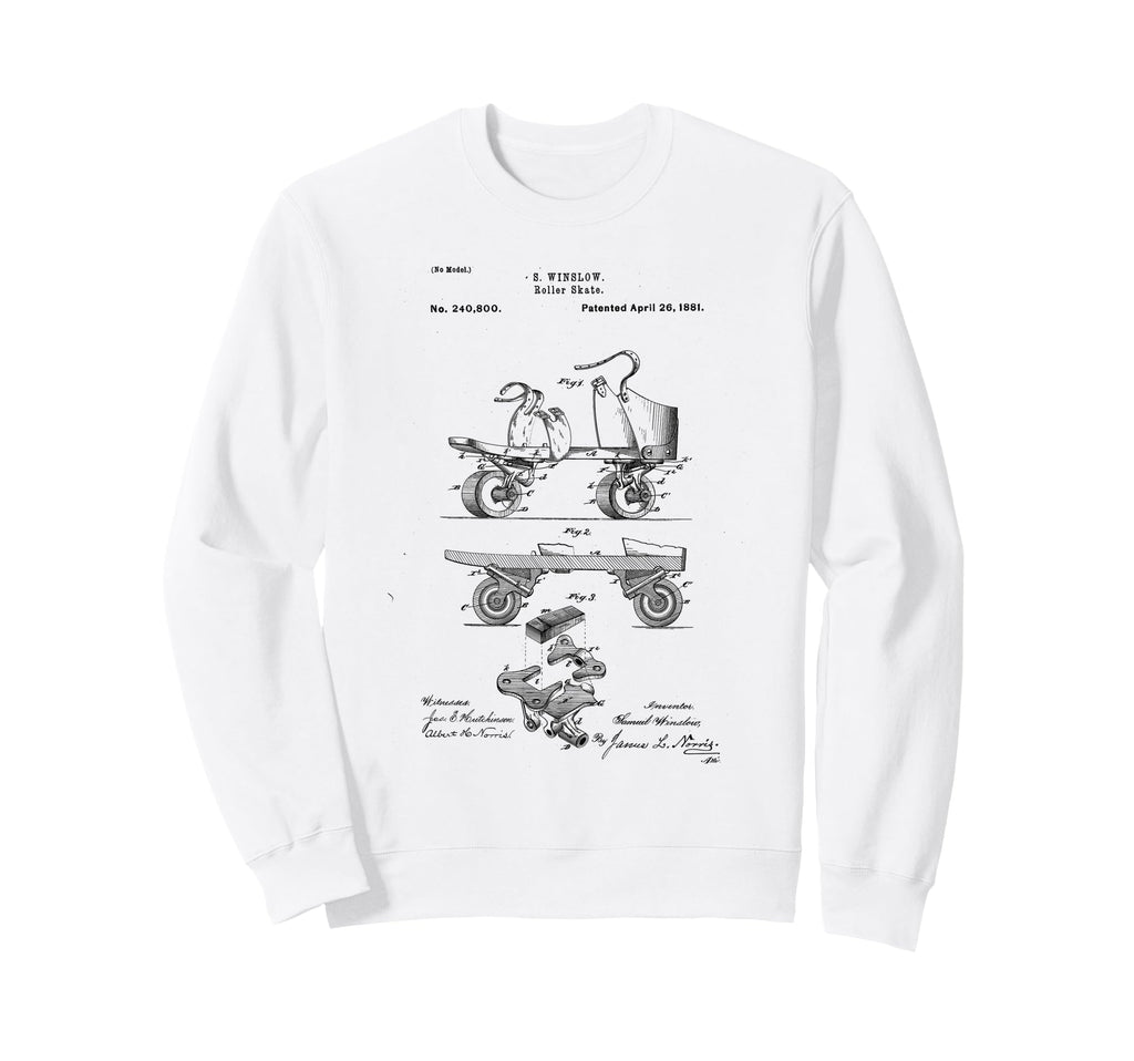 Roller Skate Patent Blueprint Sweatshirt - Novelty Apparel for Adults - T-Shirt, Sweatshirt, Hoodie