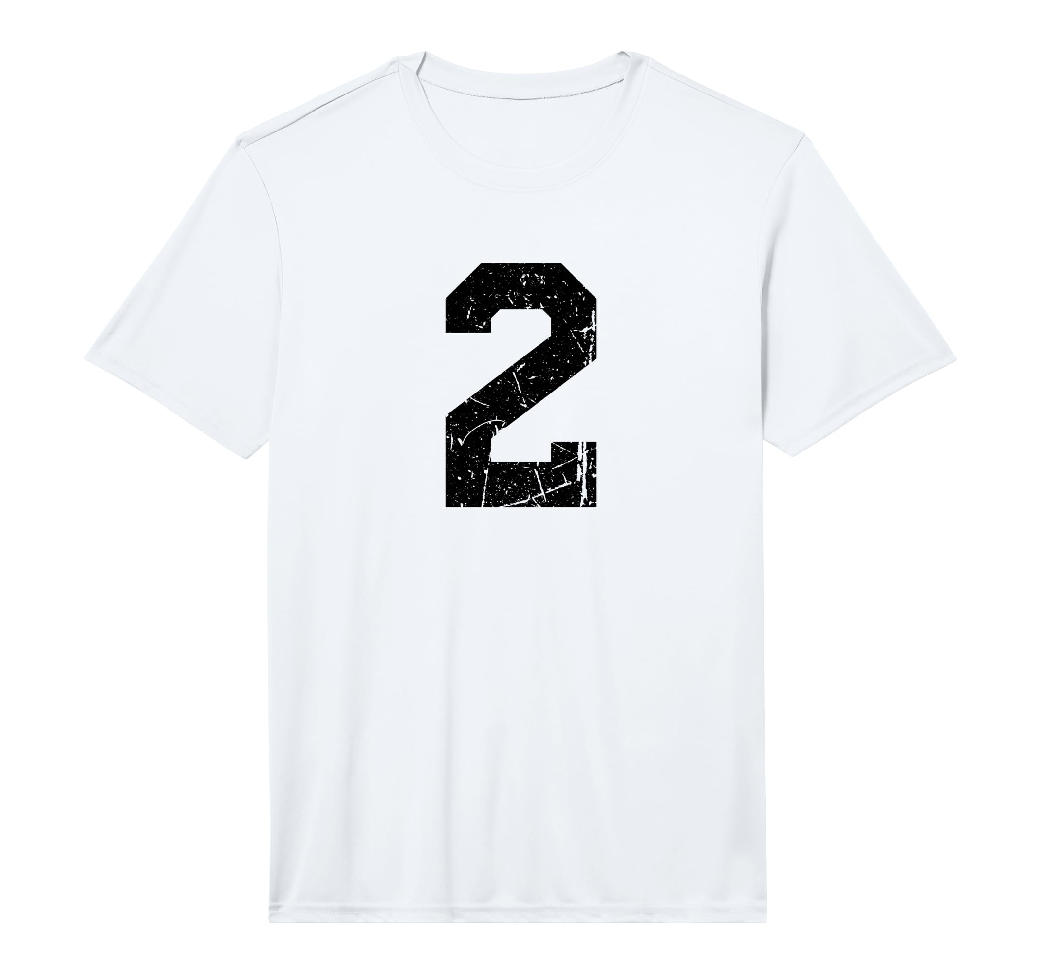 Distressed Black Sports Team Number 2 T-Shirt - Novelty Apparel for Adults - T-Shirt, Sweatshirt, Hoodie