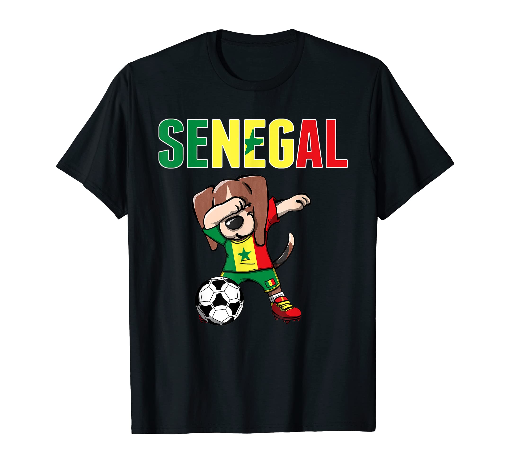 Dabbing Beagle Senegal Soccer Fans T-Shirt - Custom Art Print Unisex - T-Shirt, Sweatshirt, Hoodie