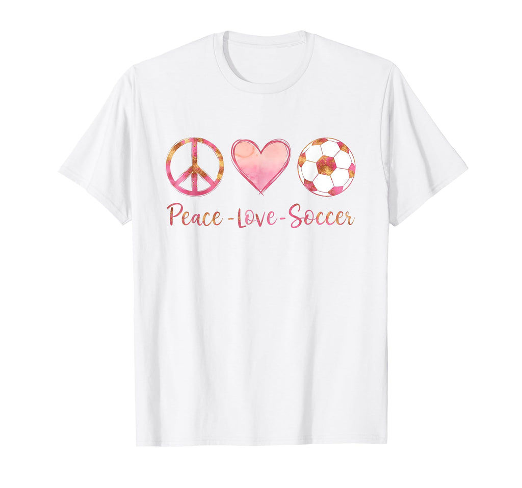 Peace Love Soccer Teen T-Shirt - Aesthetic Graphic for Adults - T-Shirt, Sweatshirt, Hoodie