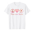 Peace Love Soccer Teen T-Shirt - Aesthetic Graphic for Adults - T-Shirt, Sweatshirt, Hoodie
