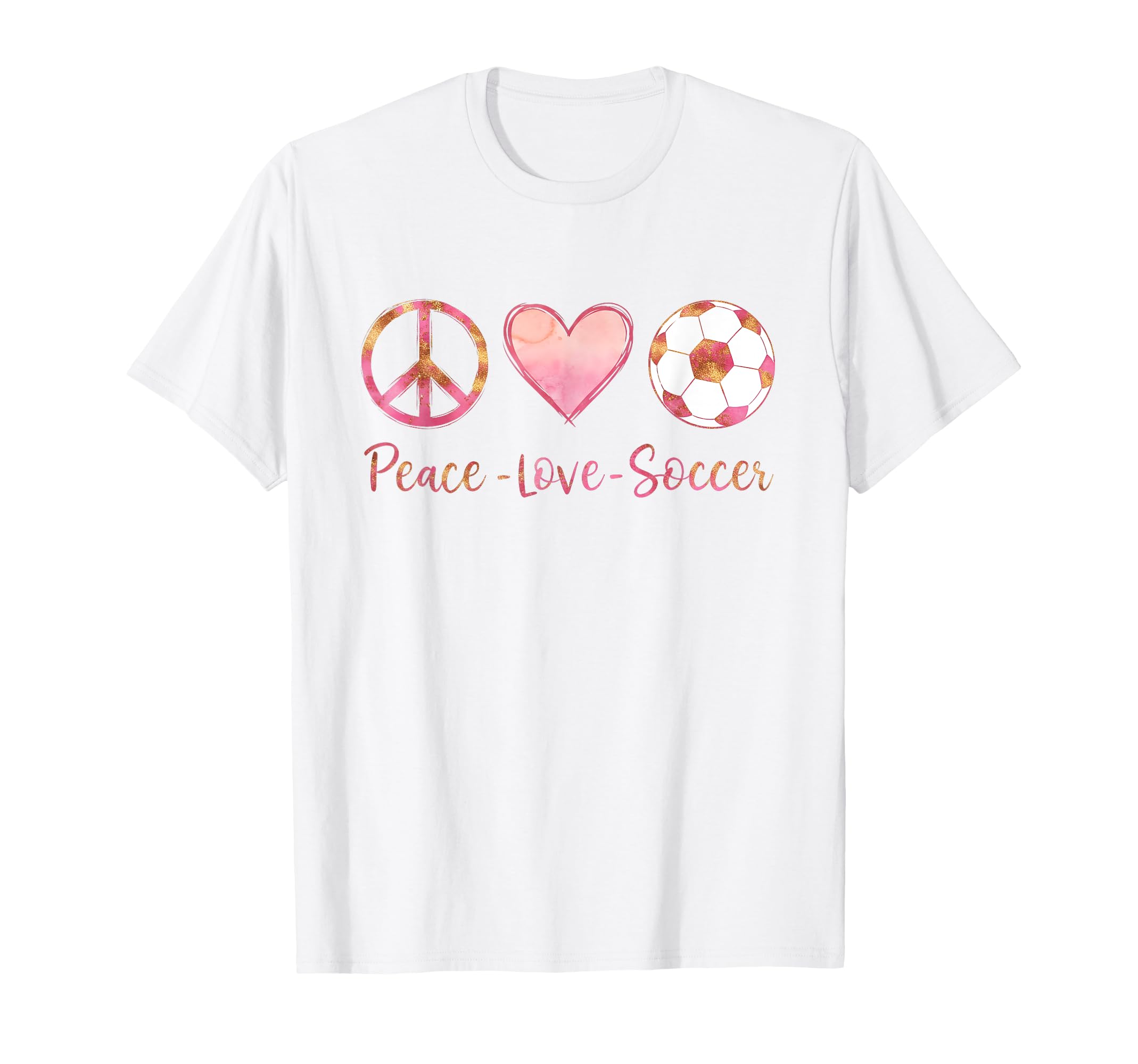 Peace Love Soccer Teen T-Shirt - Aesthetic Graphic for Adults - T-Shirt, Sweatshirt, Hoodie