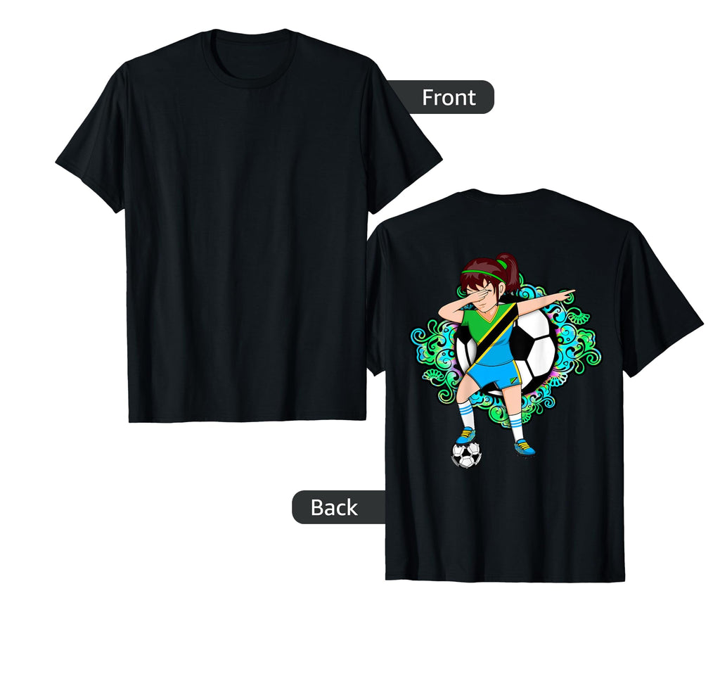 Dabbing Soccer Tanzania Jersey Floral T-Shirt - Unique Graphic Unisex - T-Shirt, Sweatshirt, Hoodie