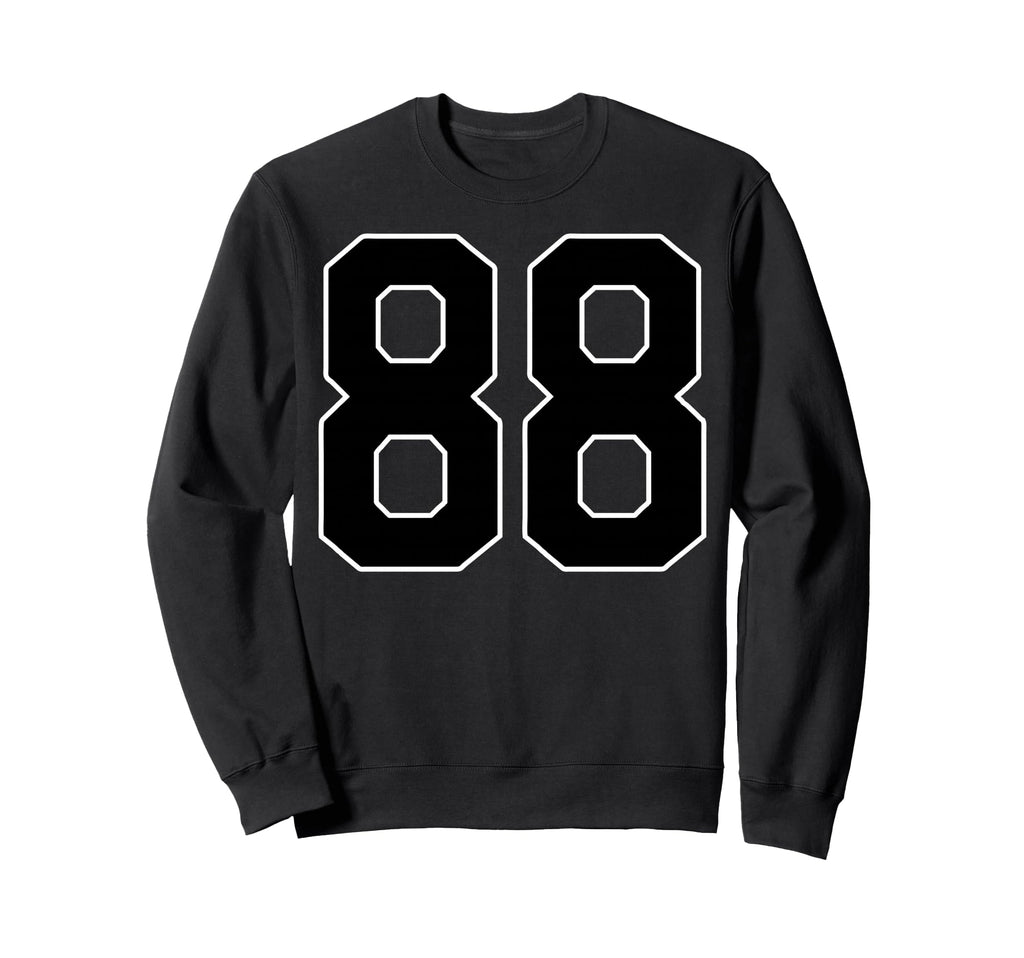 Black Sports Team Number 88 Fan Sweatshirt - Minimalist Print Men Women - T-Shirt, Sweatshirt, Hoodie