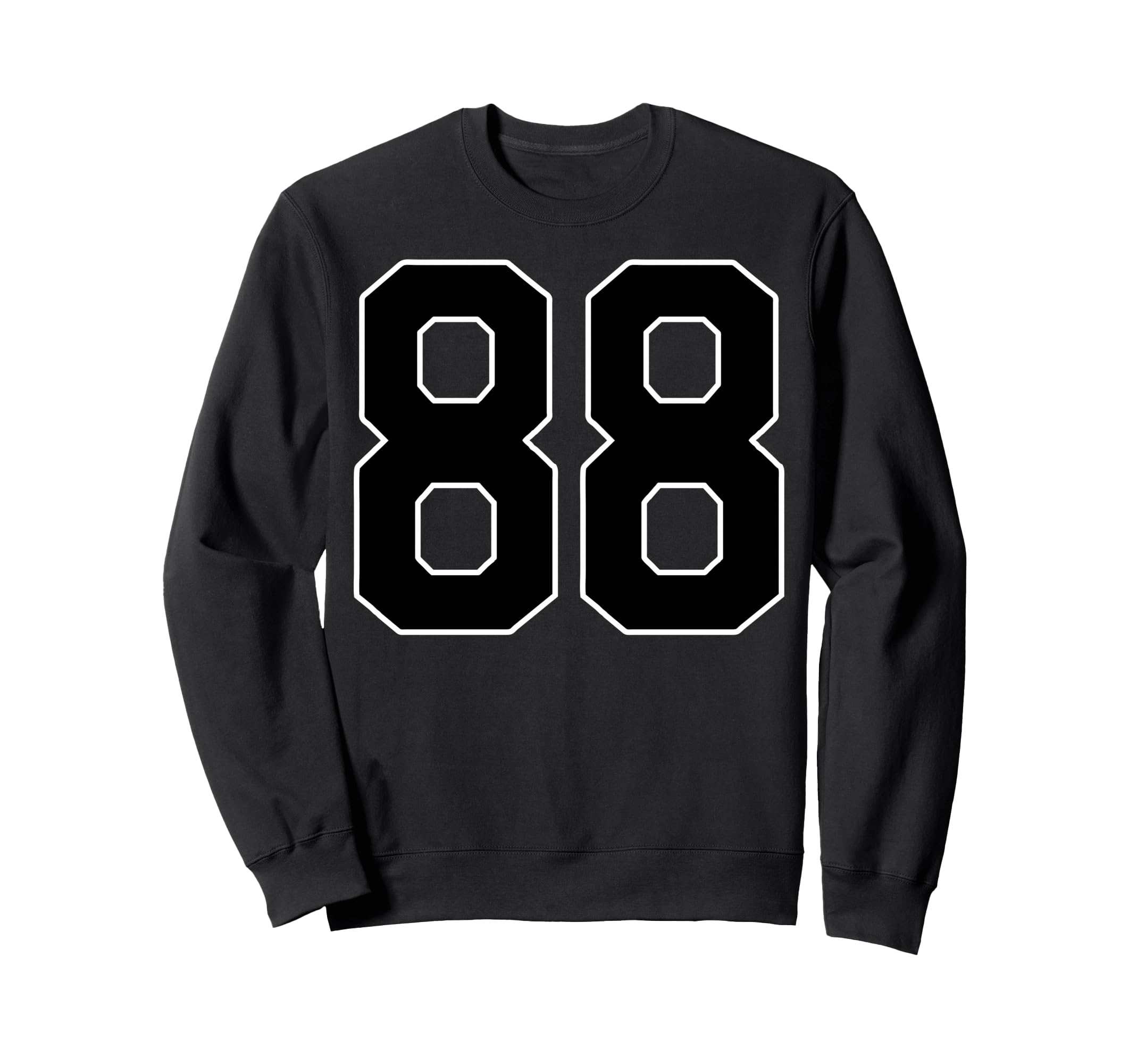 Black Sports Team Number 88 Fan Sweatshirt - Minimalist Print Men Women - T-Shirt, Sweatshirt, Hoodie