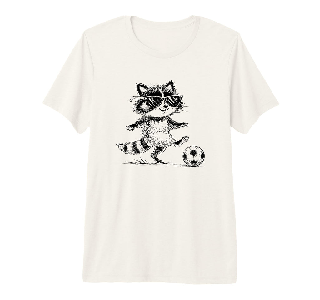 Funny Soccer Raccoon Sunglasses Tri T-Shirt - Unique Graphic Men Women - T-Shirt, Sweatshirt, Hoodie