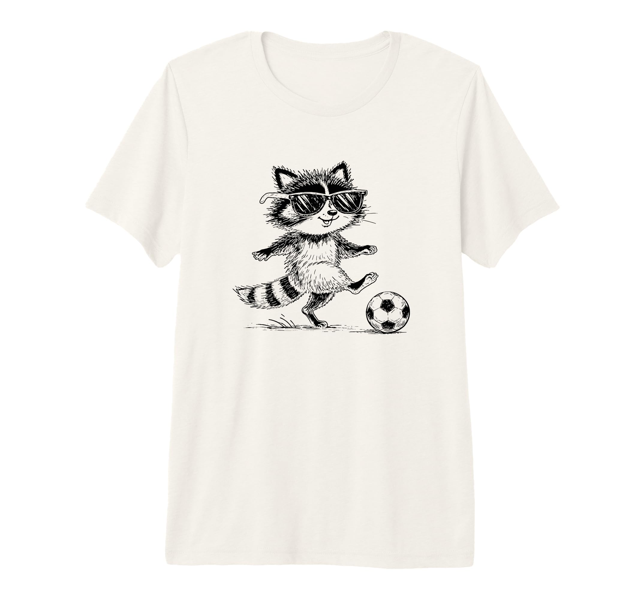 Funny Soccer Raccoon Sunglasses Tri T-Shirt - Unique Graphic Men Women - T-Shirt, Sweatshirt, Hoodie