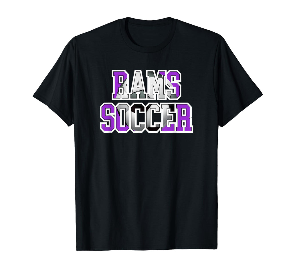 Rams Soccer Mom Game Day Mascot Purple Ram T-Shirt - Graphic Print Unisex - T-Shirt, Sweatshirt, Hoodie