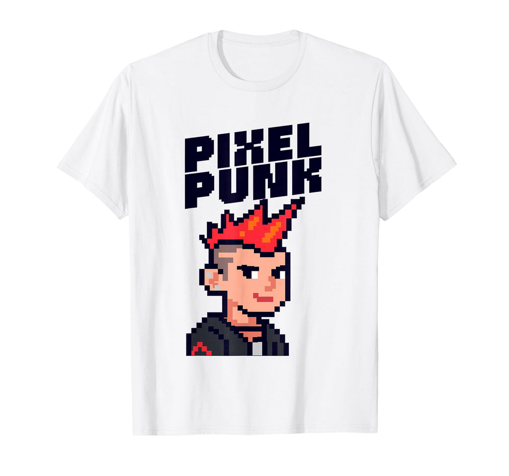 Pixel Punk Character 8 Bit Gaming T-Shirt - Casual Everyday Wear Men Women - T-Shirt, Sweatshirt, Hoodie
