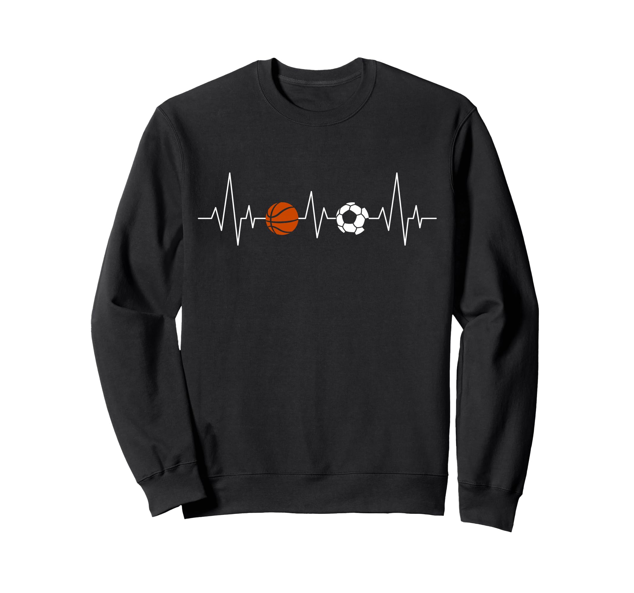 Soccer Basketball Heartbeat Funny Sweatshirt - Novelty Apparel Men Women - T-Shirt, Sweatshirt, Hoodie