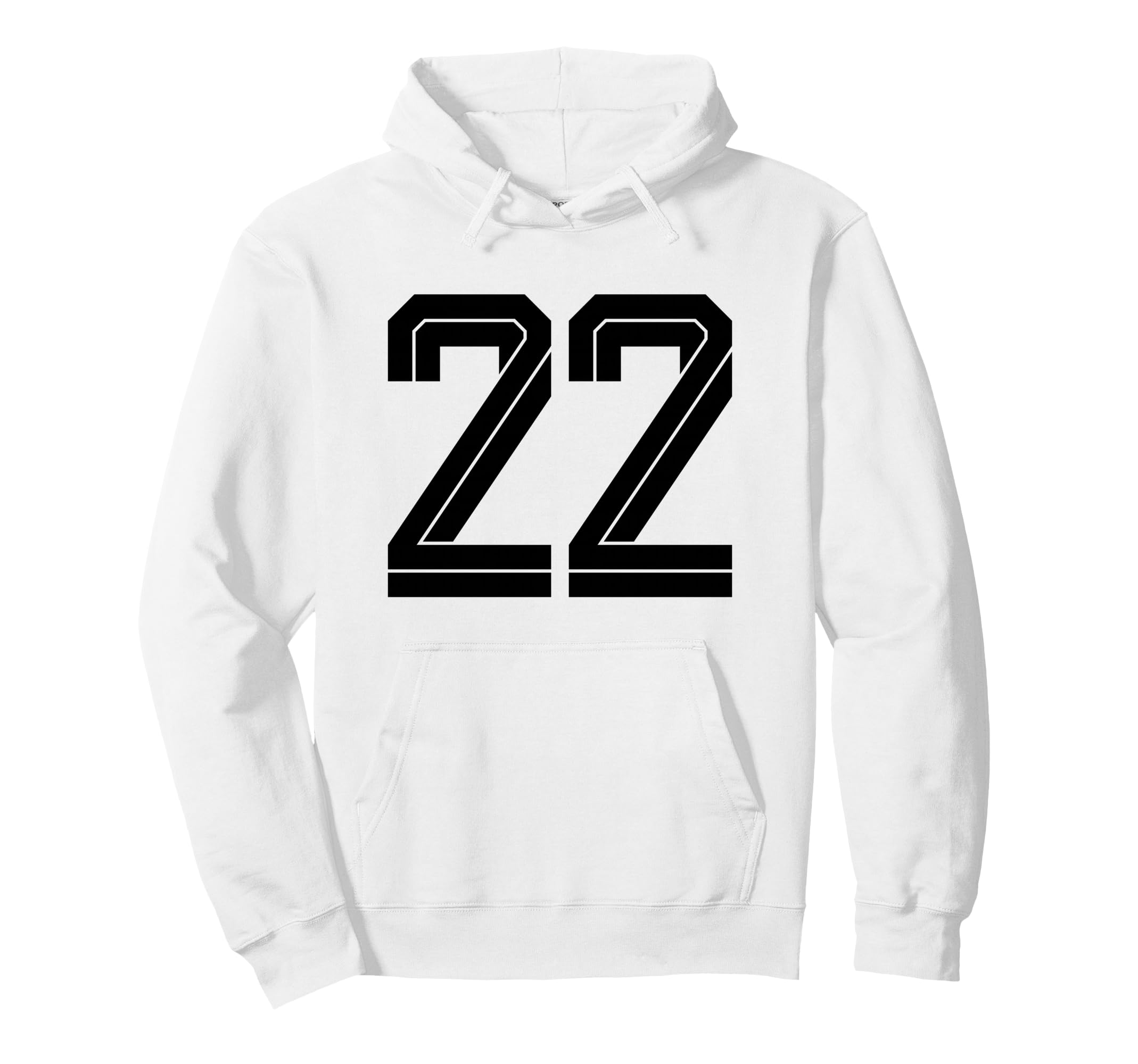 22 White Number 22 Sports Fan Soccer Hoodie - Trendy Graphic Unisex - T-Shirt, Sweatshirt, Hoodie