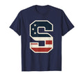 Usa Flag Letter S Stars Stripes T-Shirt - Trendy Graphic Men Women - T-Shirt, Sweatshirt, Hoodie