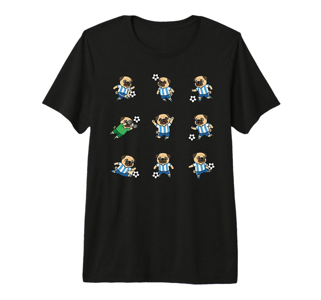 Pug Soccer Player Funny Dog Football T-Shirt - Unique Graphic Men Women - T-Shirt, Sweatshirt, Hoodie