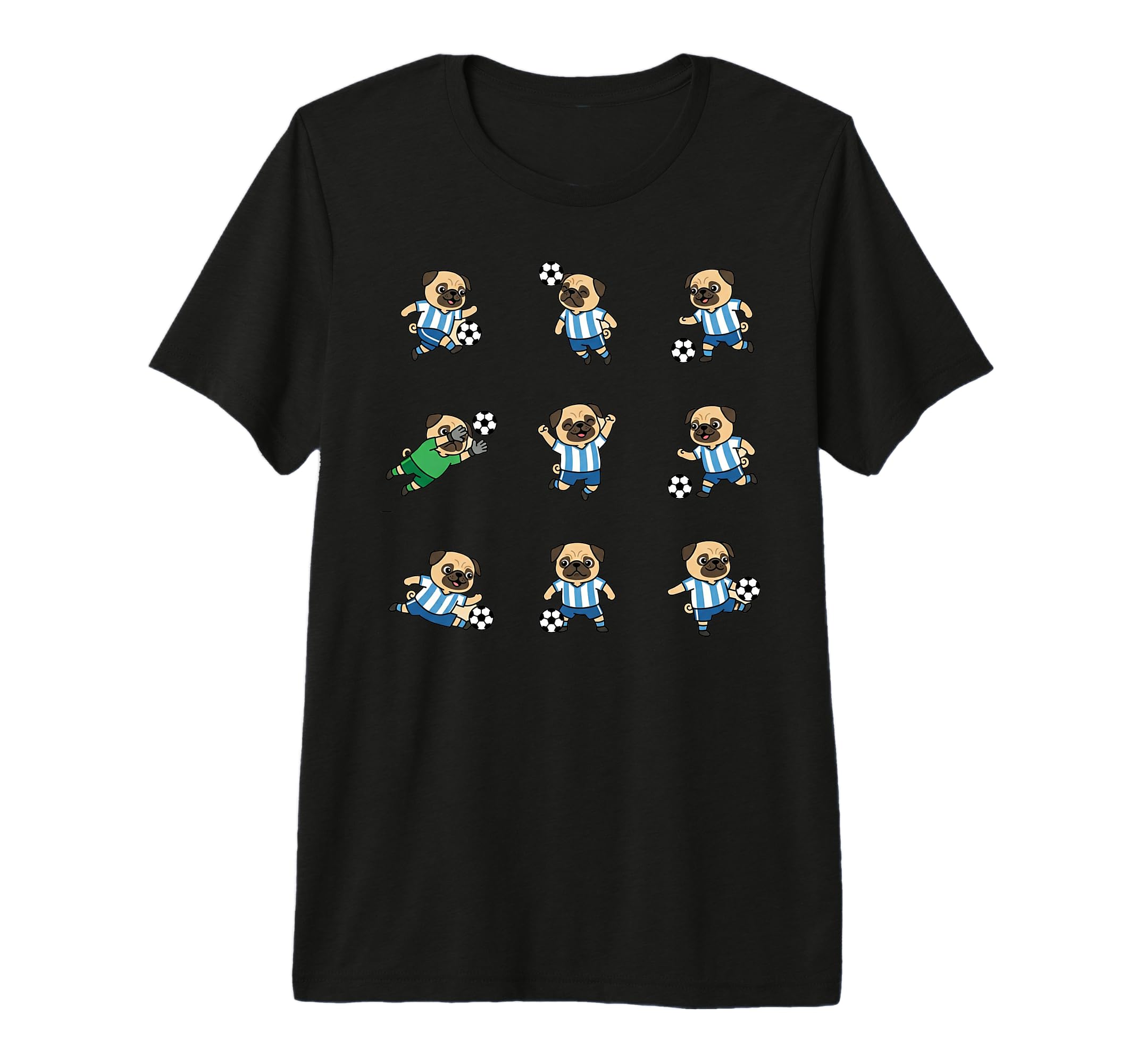 Pug Soccer Player Funny Dog Football T-Shirt - Unique Graphic Men Women - T-Shirt, Sweatshirt, Hoodie