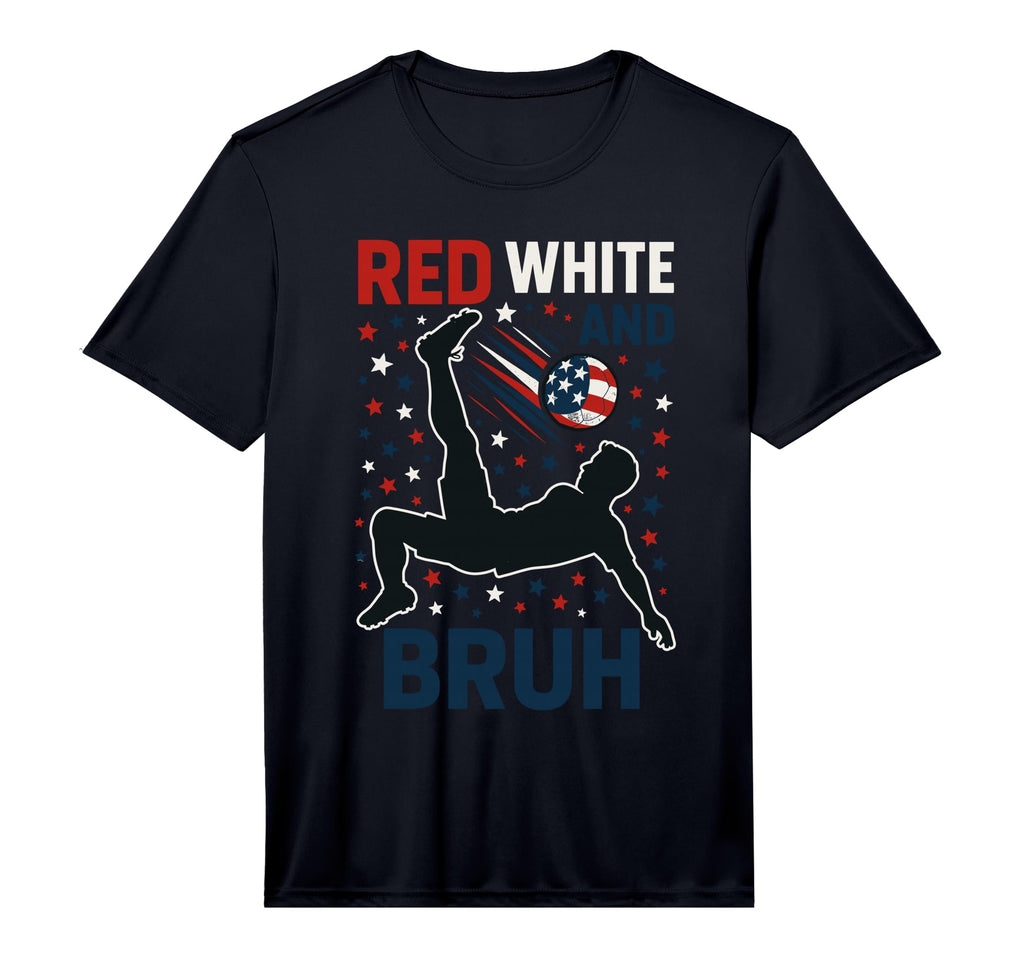 Mens Red White And Bruh Soccer T-Shirt - Aesthetic Graphic Unisex - T-Shirt, Sweatshirt, Hoodie