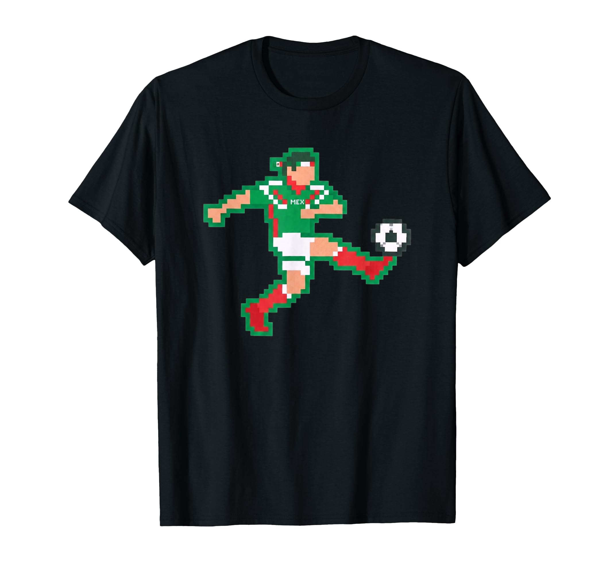 Mexico Soccer Pixel Futbol Mexican T-Shirt - Custom Art Print for Adults - T-Shirt, Sweatshirt, Hoodie