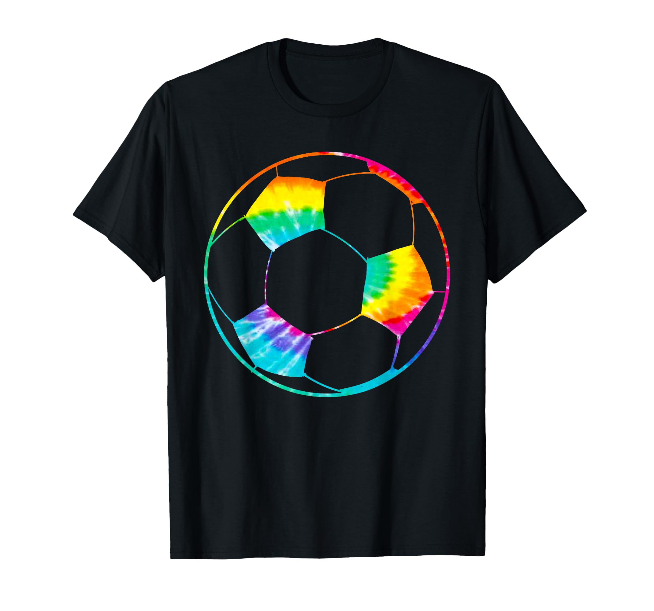 Soccer Ball Rainbow Trippy Hippie Tie Dye T-Shirt - Novelty Apparel Unisex - T-Shirt, Sweatshirt, Hoodie