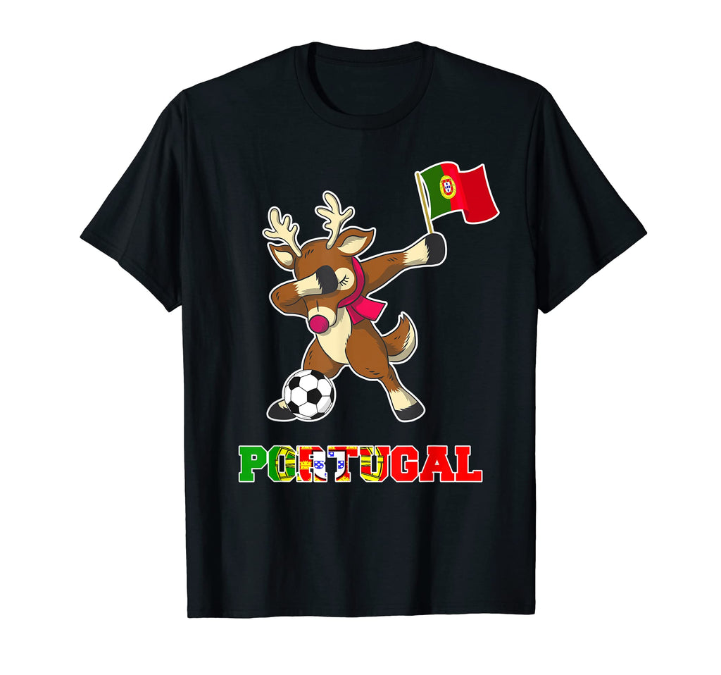 Portugal Soccer Reindeer T-Shirt - Fun Novelty Design for Adults - T-Shirt, Sweatshirt, Hoodie