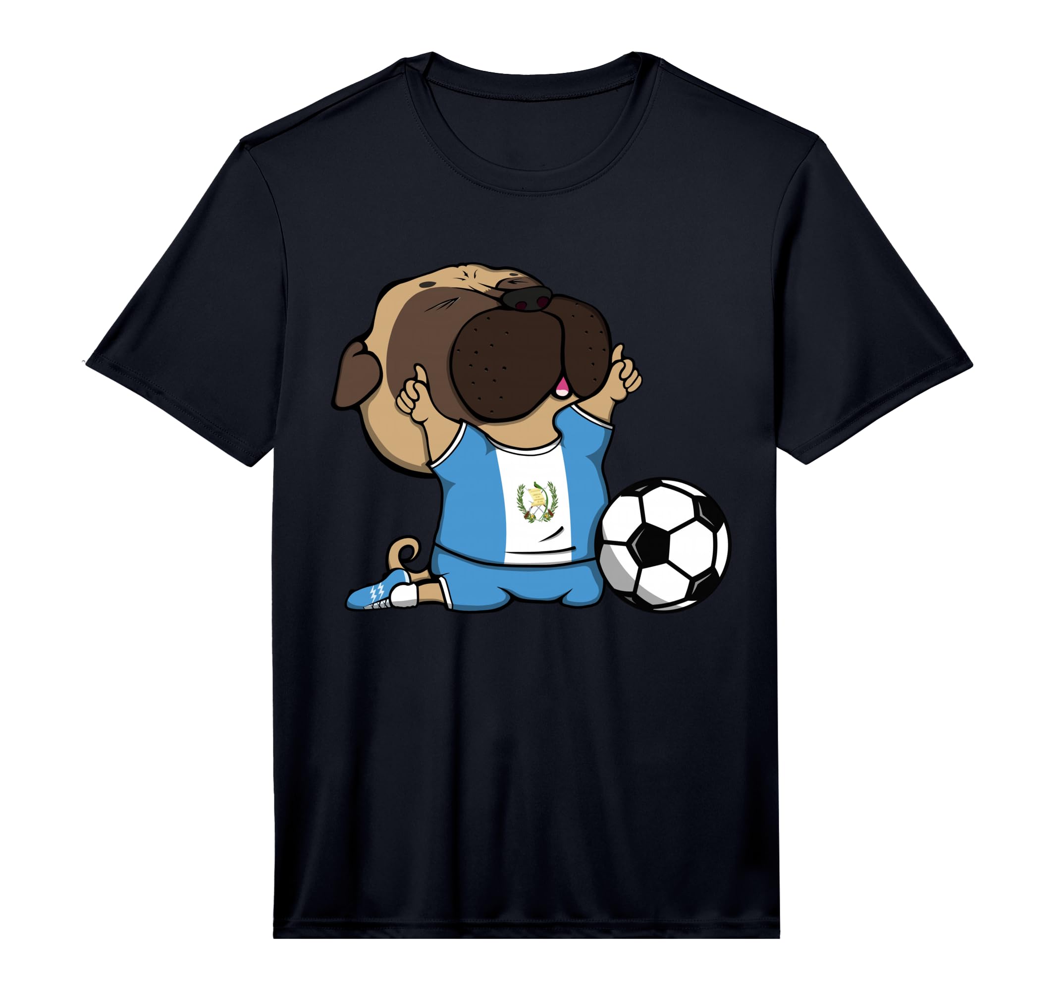 Pug Guatemala Soccer Fans Jersey T-Shirt - Unique Graphic Unisex - T-Shirt, Sweatshirt, Hoodie