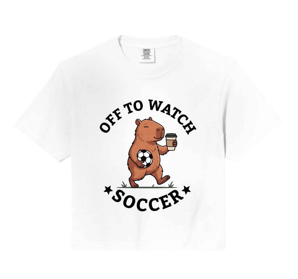 Off To Watch Soccer Mom Funny Capybara Hoodie - Trendy Graphic for Adults - T-Shirt, Sweatshirt, Hoodie