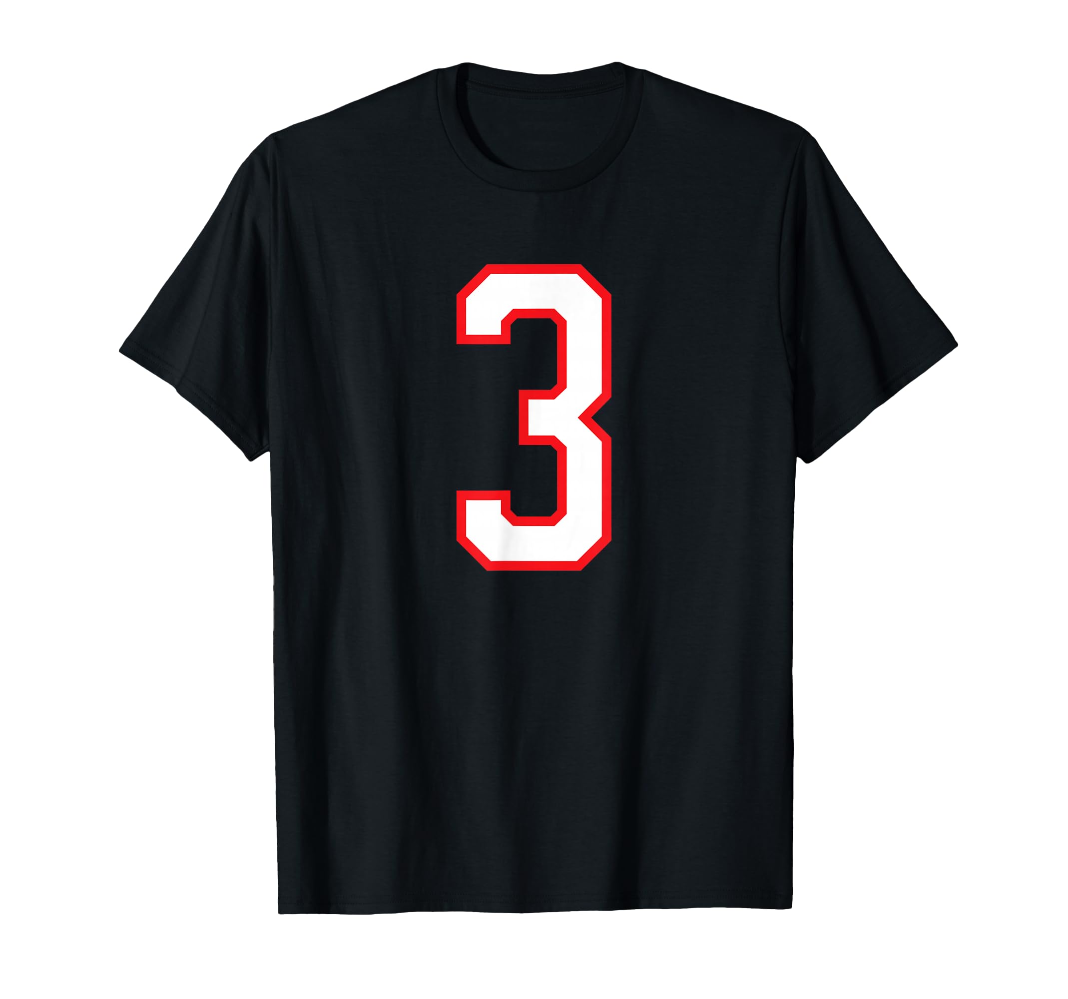 White Red Sports Team Number 3 T-Shirt - Streetwear Style for Adults - T-Shirt, Sweatshirt, Hoodie
