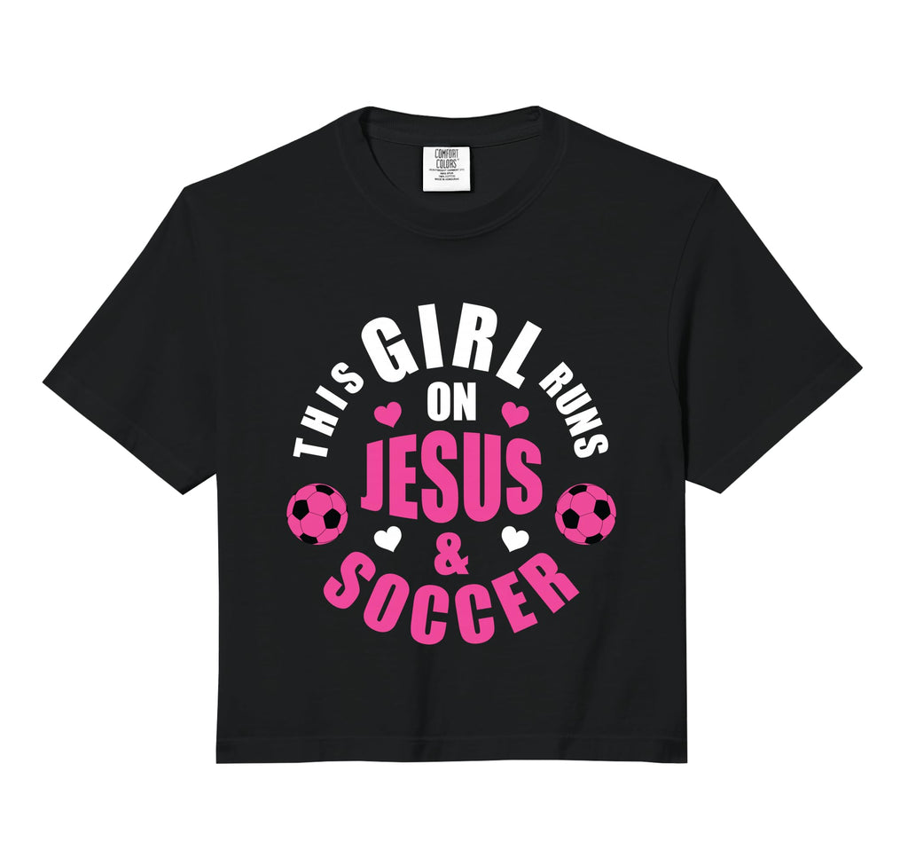 This Runs Jesus And Soccer Gifts Comfort Hoodie - Graphic Print Unisex - T-Shirt, Sweatshirt, Hoodie