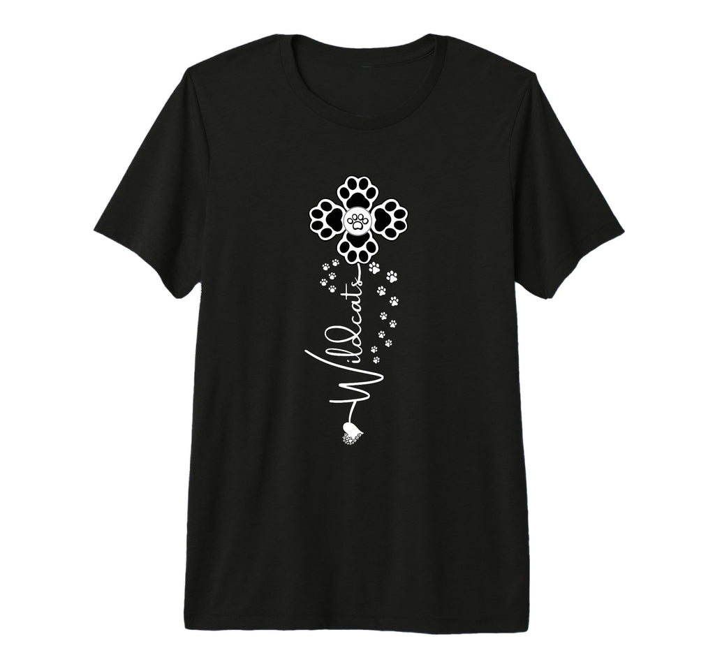 Wildcats Flower Sports Fan Team Spirit T-Shirt - Graphic Print Men Women - T-Shirt, Sweatshirt, Hoodie