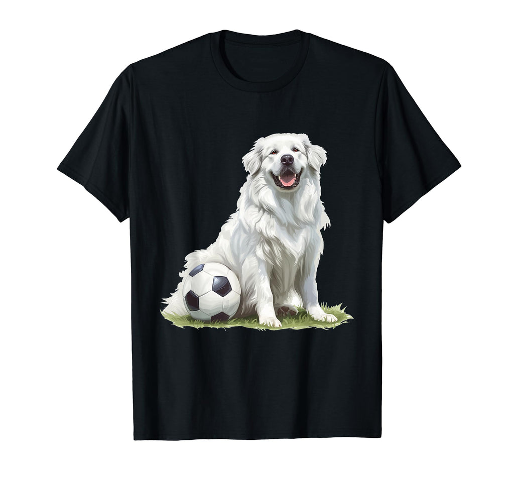 Great Pyrenees Dog Soccer Ball Sports T-Shirt - Novelty Apparel for Adults - T-Shirt, Sweatshirt, Hoodie
