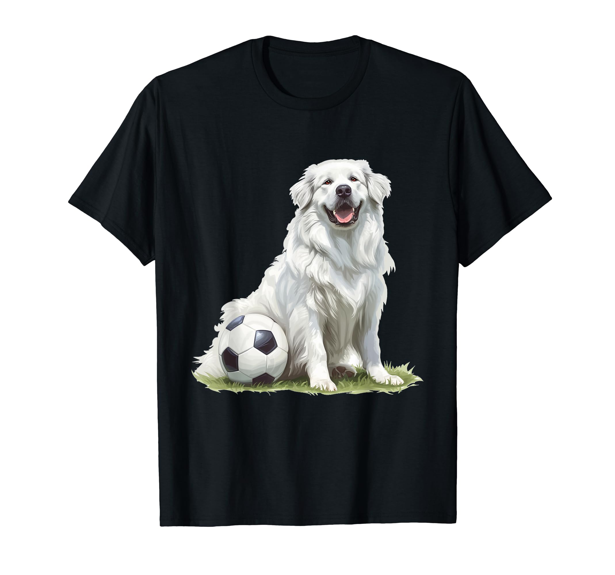 Great Pyrenees Dog Soccer Ball Sports T-Shirt - Novelty Apparel for Adults - T-Shirt, Sweatshirt, Hoodie