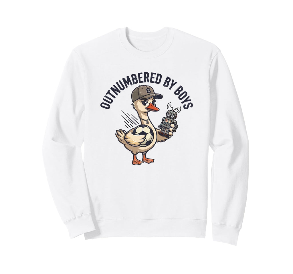 Outnumbered Mom Soccer Mom Goose Sweatshirt - Minimalist Print Unisex - T-Shirt, Sweatshirt, Hoodie