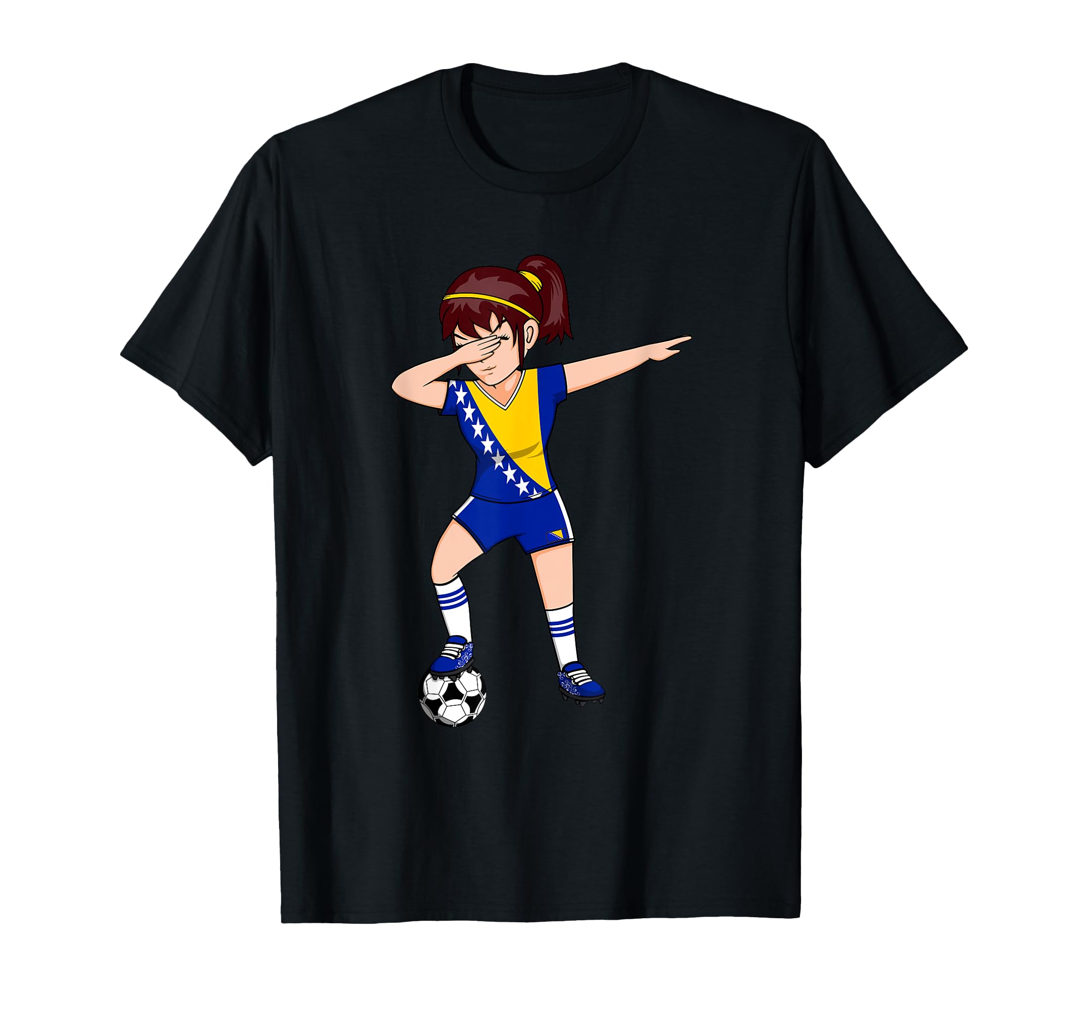 Dabbing Soccer Bosnia Herzegovina T-Shirt - Graphic Print Men Women - T-Shirt, Sweatshirt, Hoodie