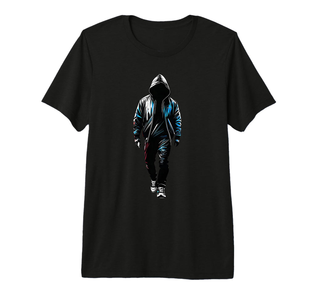 Rapper Hip Hop Black Old School Rap Hoodie - Minimalist Print for Adults - T-Shirt, Sweatshirt, Hoodie