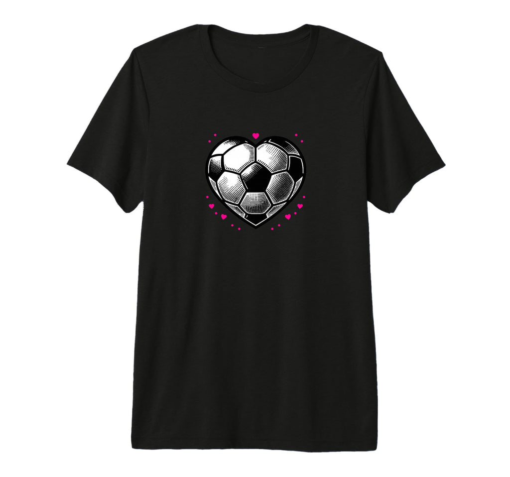 Soccer Ball Heart Mom Fan Parent Tri T-Shirt - Aesthetic Graphic Unisex - T-Shirt, Sweatshirt, Hoodie