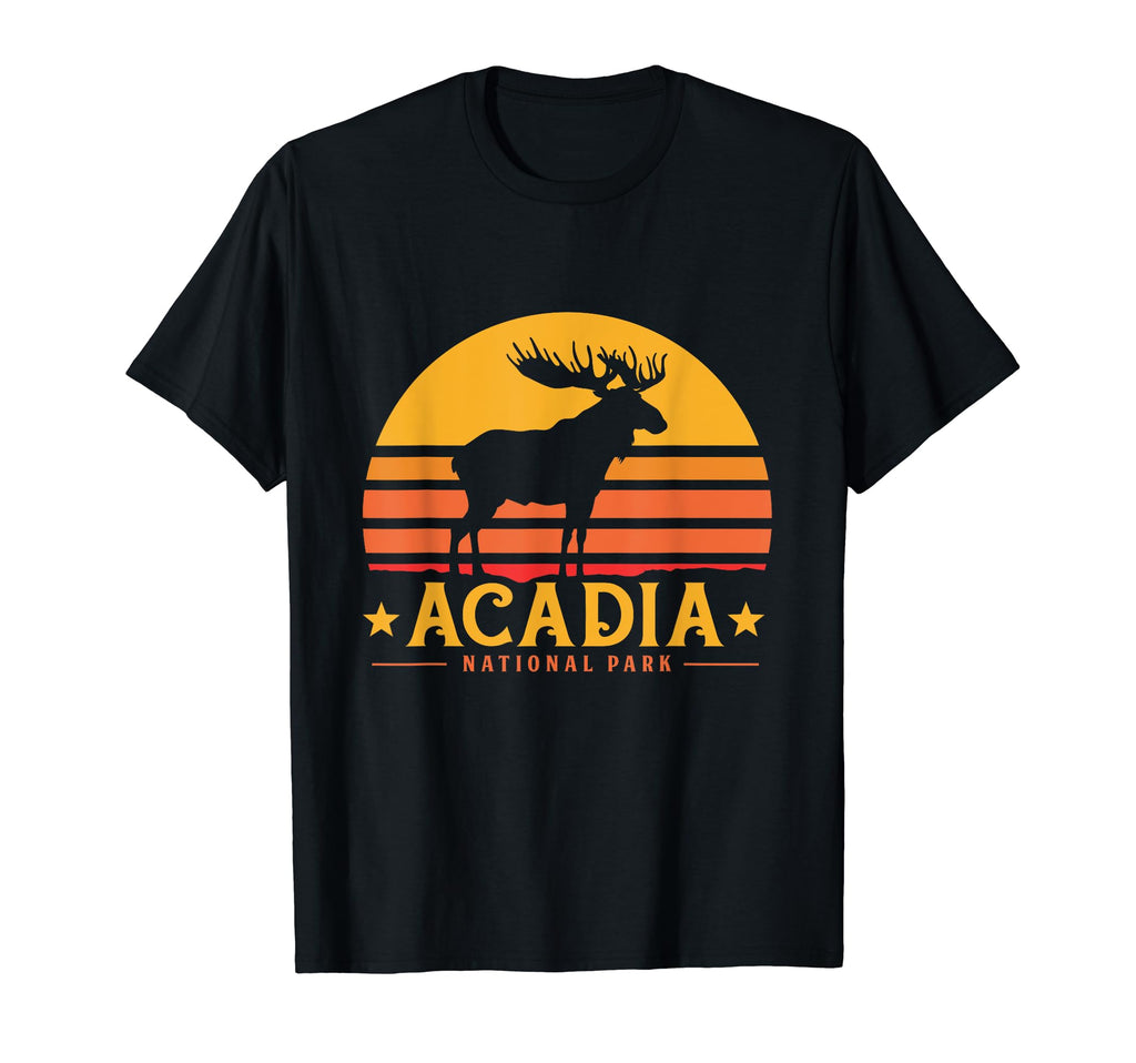 Acadia National Park Moose Hiking T-Shirt - Trendy Graphic Men Women - T-Shirt, Sweatshirt, Hoodie