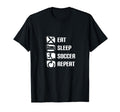 Eat Sleep Soccer Repeat Funny Soccer Player T-Shirt - Graphic Print Unisex - T-Shirt, Sweatshirt, Hoodie