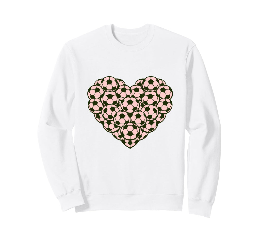 Heart Shaped Soccer Ball Art Sweatshirt - Graphic Print Men Women - T-Shirt, Sweatshirt, Hoodie