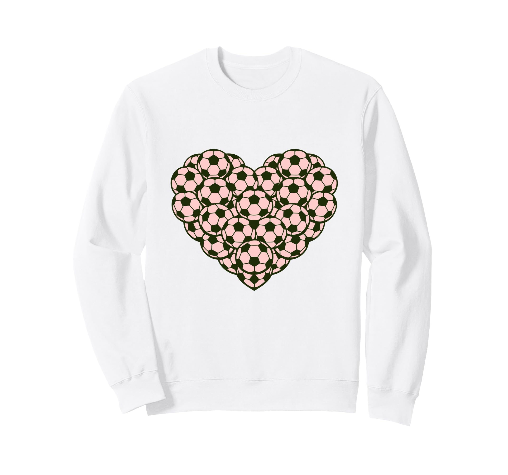 Heart Shaped Soccer Ball Art Sweatshirt - Graphic Print Men Women - T-Shirt, Sweatshirt, Hoodie