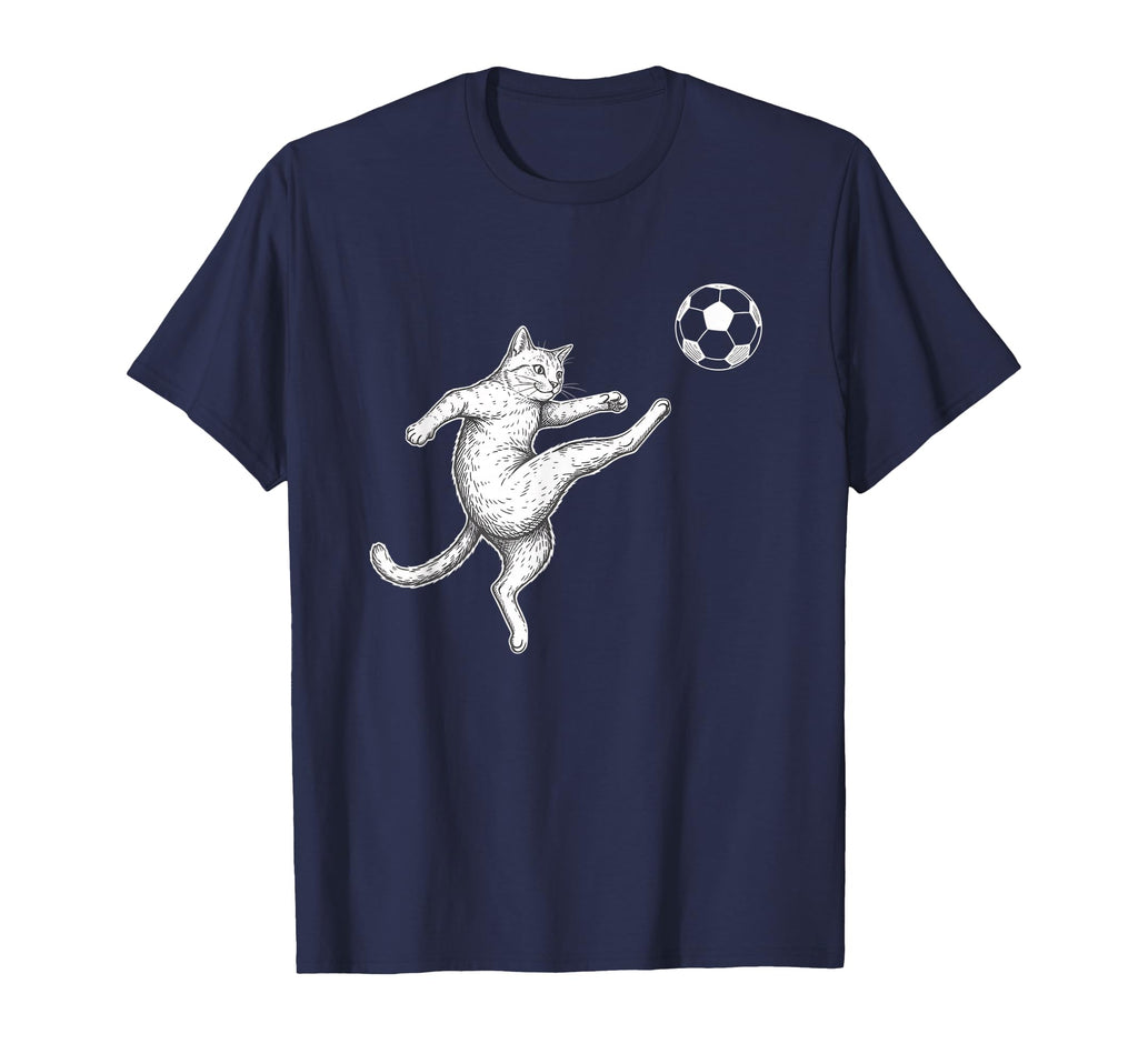 Soccer Cat Kick Cat Lover Soccer Art T-Shirt - Minimalist Print Unisex - T-Shirt, Sweatshirt, Hoodie