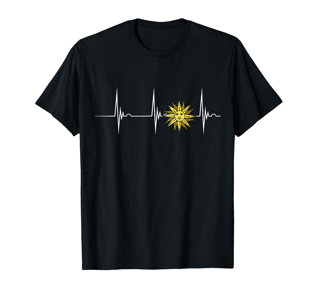Uruguayan Pride Heartbeat Ekg Pulse T-Shirt - Aesthetic Graphic for Adults - T-Shirt, Sweatshirt, Hoodie