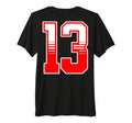 White Red Sport Team Number 13 Tri T-Shirt - Minimalist Print Men Women - T-Shirt, Sweatshirt, Hoodie