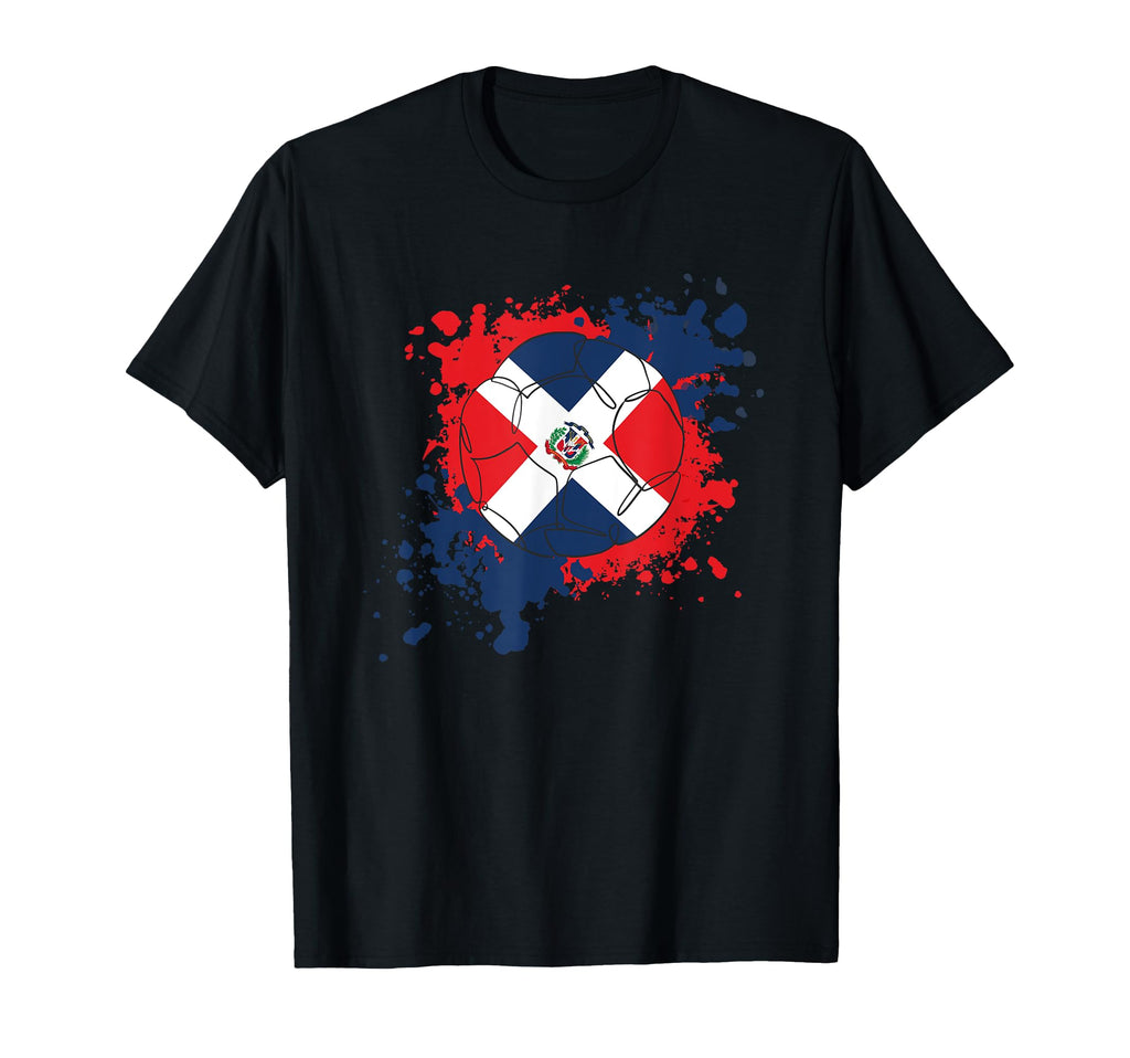 Soccer Ball Flag Dominican Republic T-Shirt - Unique Graphic for Adults - T-Shirt, Sweatshirt, Hoodie