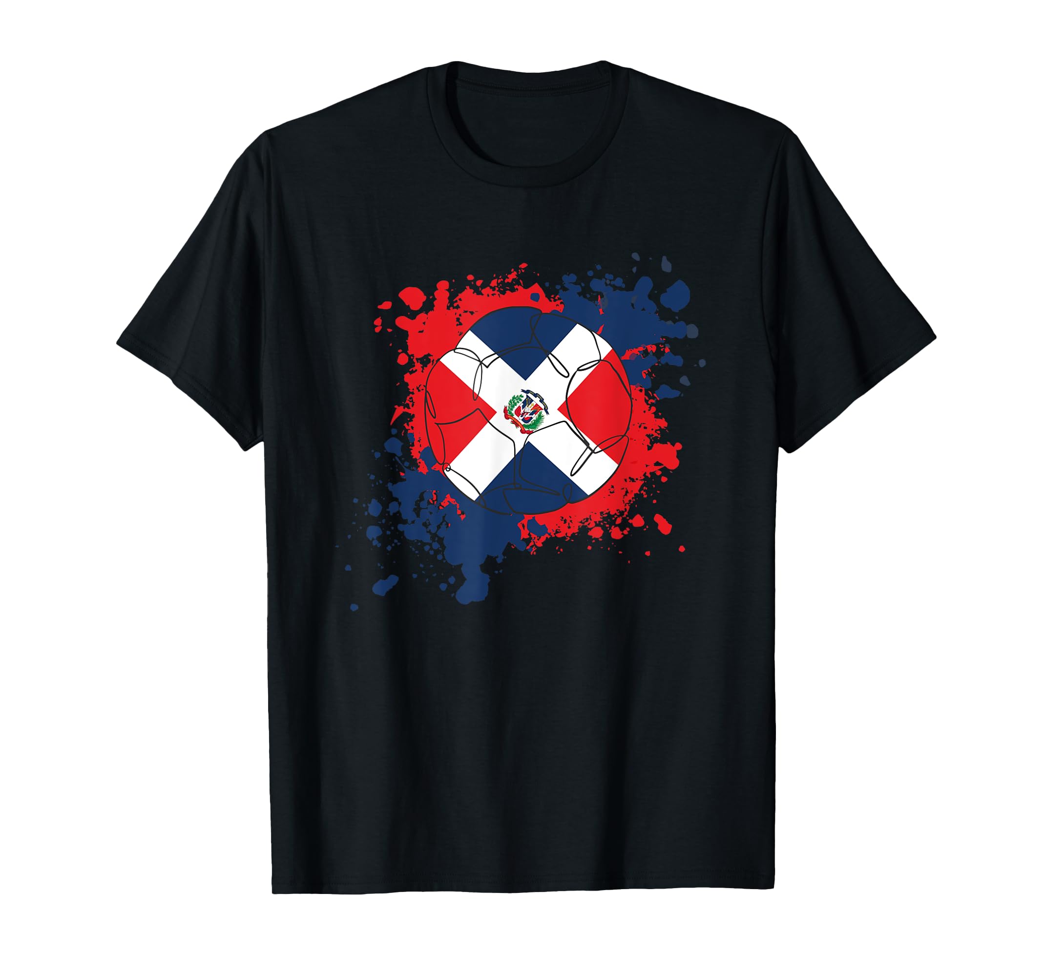 Soccer Ball Flag Dominican Republic T-Shirt - Unique Graphic for Adults - T-Shirt, Sweatshirt, Hoodie
