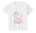 Unicorn Letter S Initial Monogram T-Shirt - Casual Everyday Wear Men Women - T-Shirt, Sweatshirt, Hoodie
