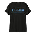 Florida Soccer Sky Blue Text Tri Blend T-Shirt - Novelty Apparel for Adults - T-Shirt, Sweatshirt, Hoodie