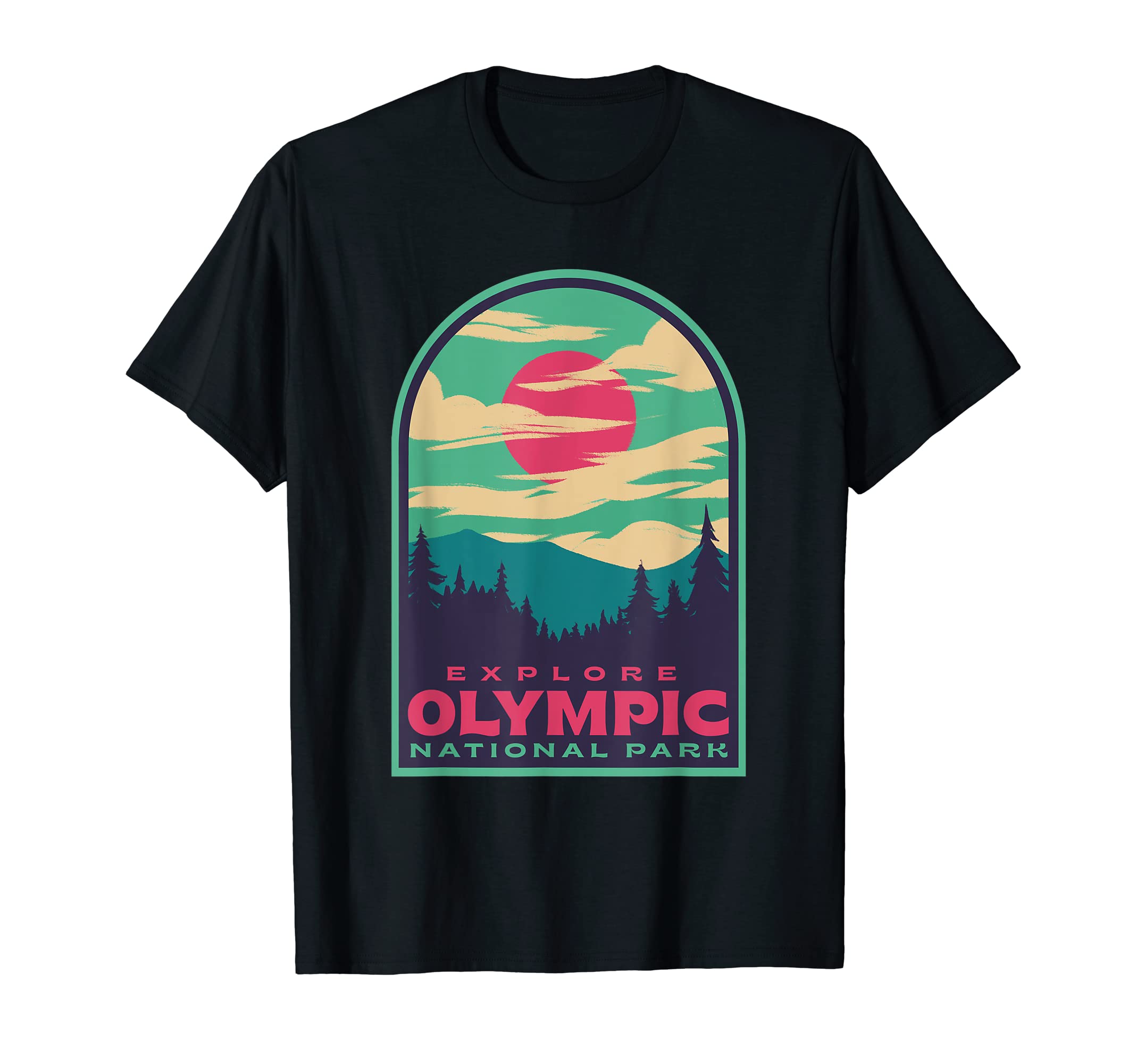 Olympic National Park Sunset T-Shirt - Graphic Print Unisex - T-Shirt, Sweatshirt, Hoodie