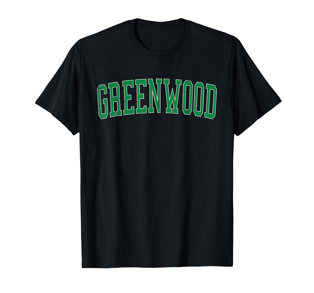 Greenwood Distressed Green Varsity T-Shirt - Streetwear Style for Adults - T-Shirt, Sweatshirt, Hoodie