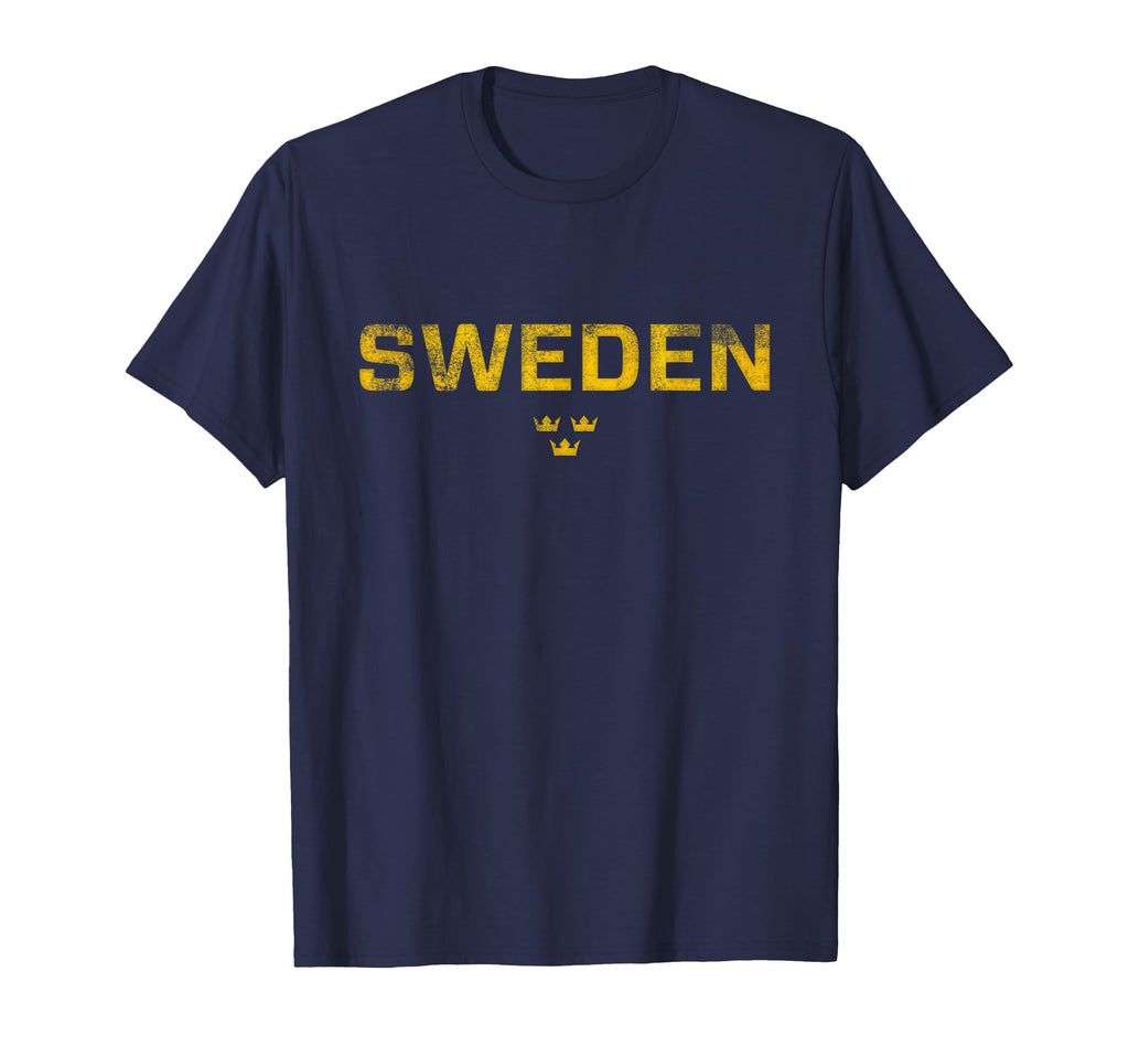Sweden Sverige Sports Distressed T-Shirt - Novelty Apparel Unisex - T-Shirt, Sweatshirt, Hoodie
