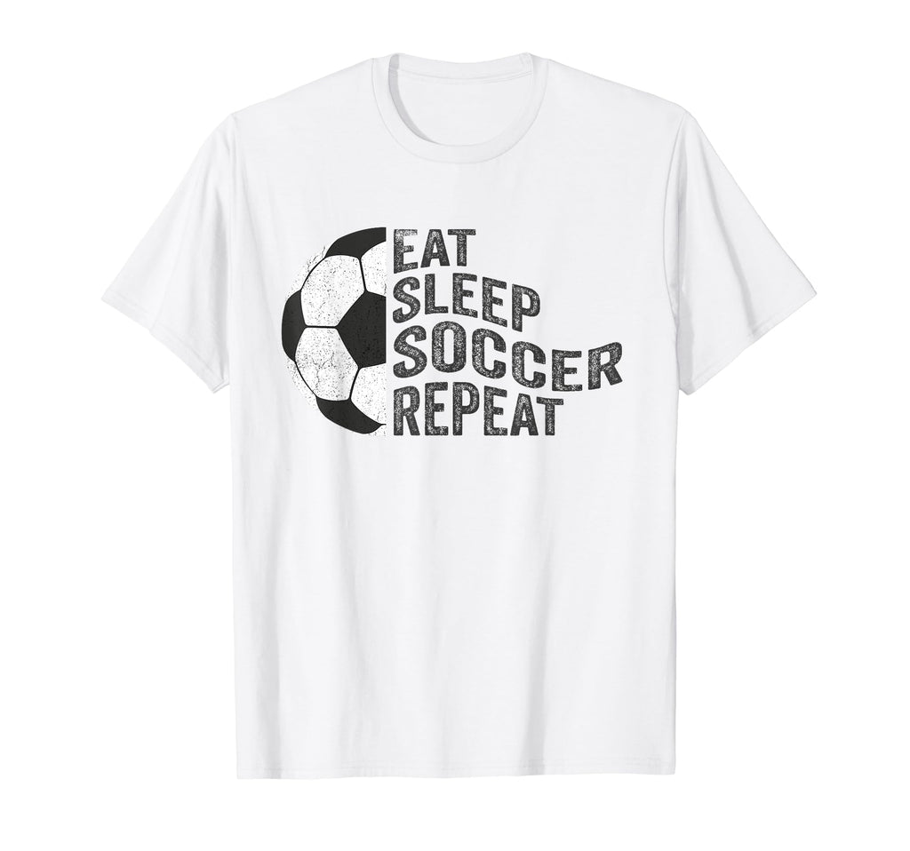 Eat Sleep Soccer Repeat Adults T-Shirt - Novelty Apparel for Adults - T-Shirt, Sweatshirt, Hoodie