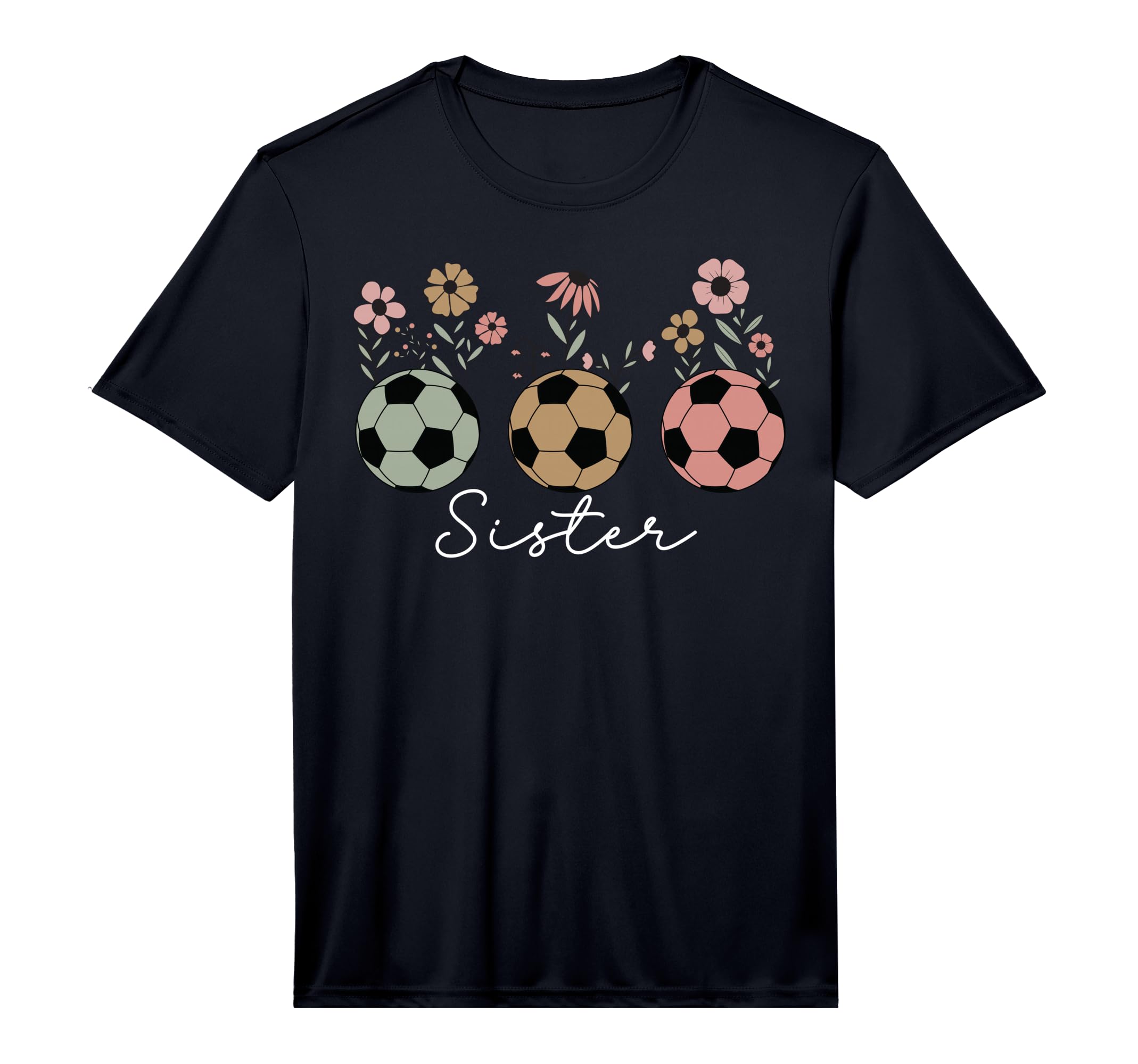 Soccer Sister Floral Wildflower Spring T-Shirt - Trendy Graphic Men Women - T-Shirt, Sweatshirt, Hoodie