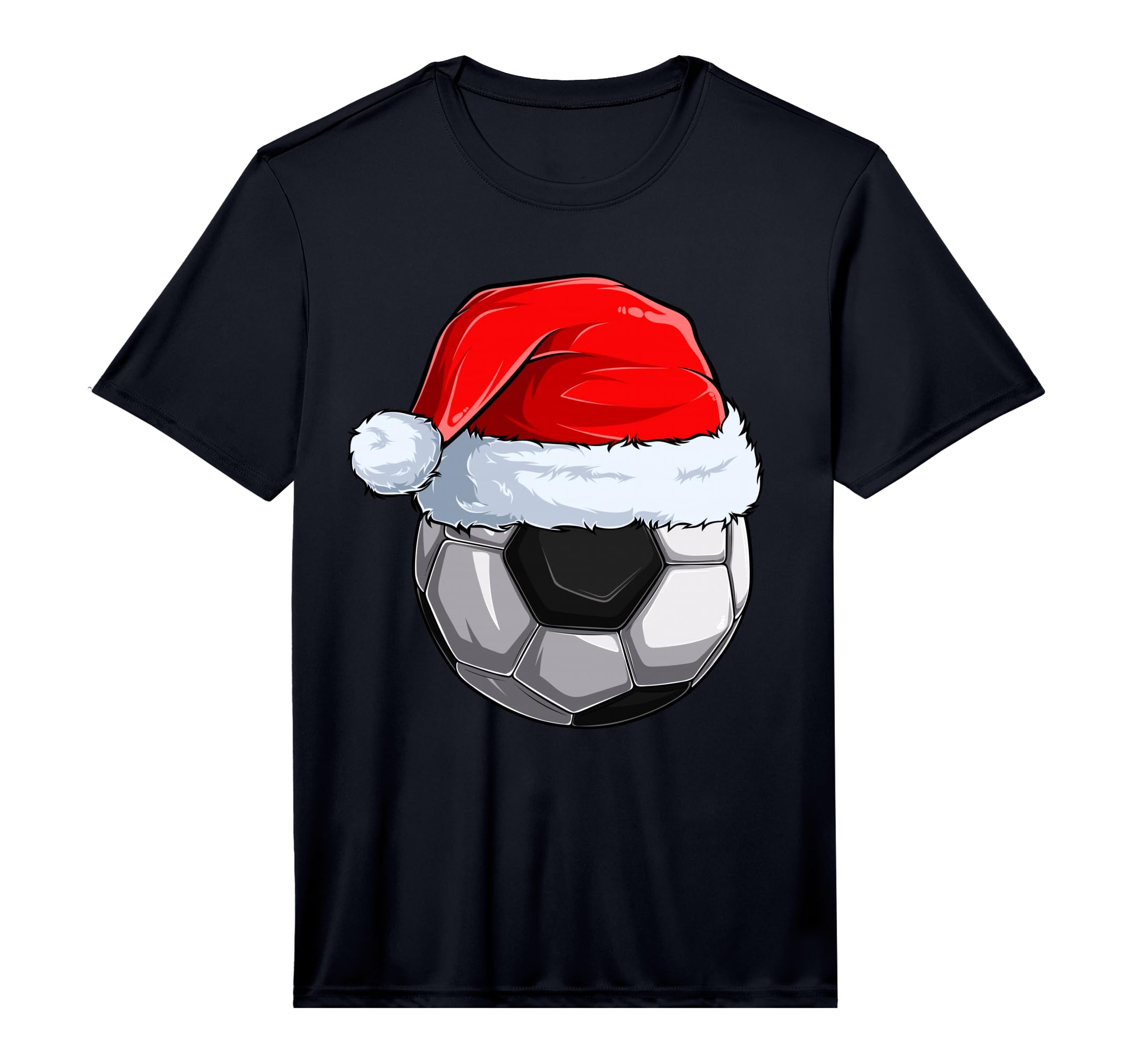 Soccer Ball Santa Hat Pajama Sport T-Shirt - Fun Novelty Design for Adults - T-Shirt, Sweatshirt, Hoodie